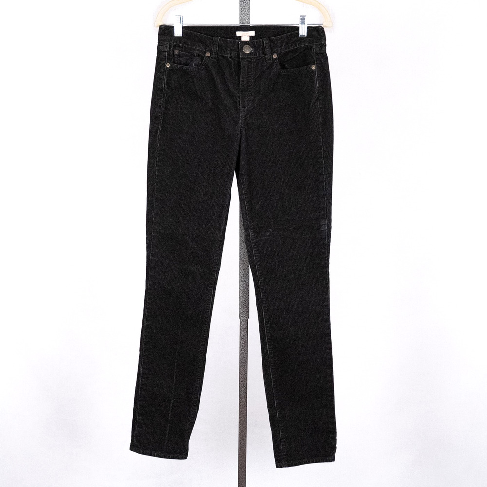 J.Crew Women's High Rise 10" Skinny Corduroy Pants Size 29 Classic Black Capsule
